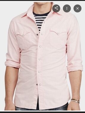 Polo Ralph Lauren Western Pearl Snap Button Down Shirt New Rose Pink - L